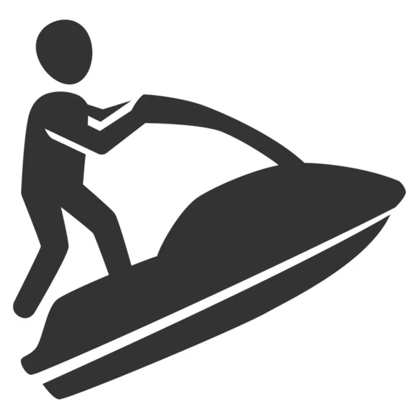 Beach Jet Ski Motorized Icon Solid Style — Stock Vector