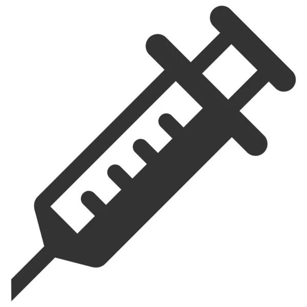 Hypodermic Syringe Syringe Cure Icon Solid Style — Stock Vector