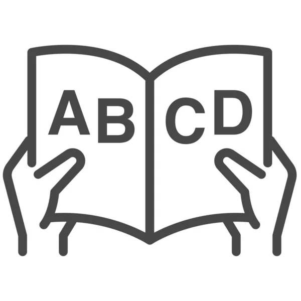 Autismo Icona Del Libro Autistico Stile Outline — Vettoriale Stock