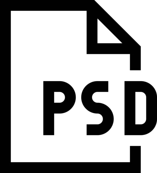 Ikona Souboru Dokumentem Psd Jednolitém Stylu — Stockový vektor