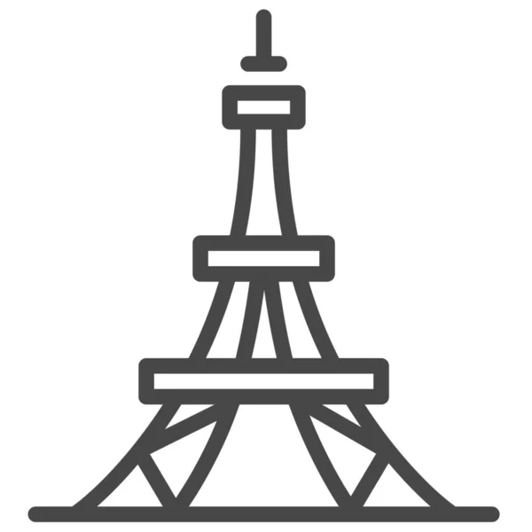 Eiffel France Francês Ícone Estilo Esboço —  Vetores de Stock