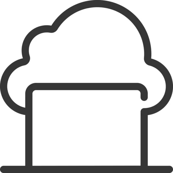 Ikona Komputera Chmurze Przeglądarki Stylu Outline — Wektor stockowy