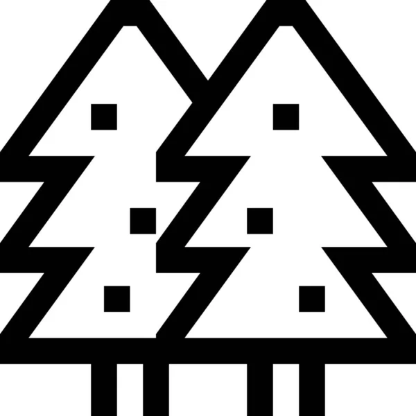 Weihnachtsbaum Ikone Outline Stil — Stockvektor