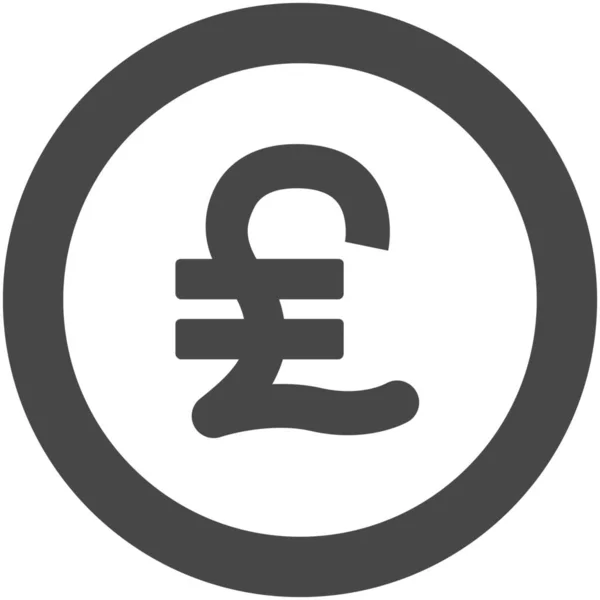 Lira Moneda Icono Dinero Estilo Esquema — Vector de stock