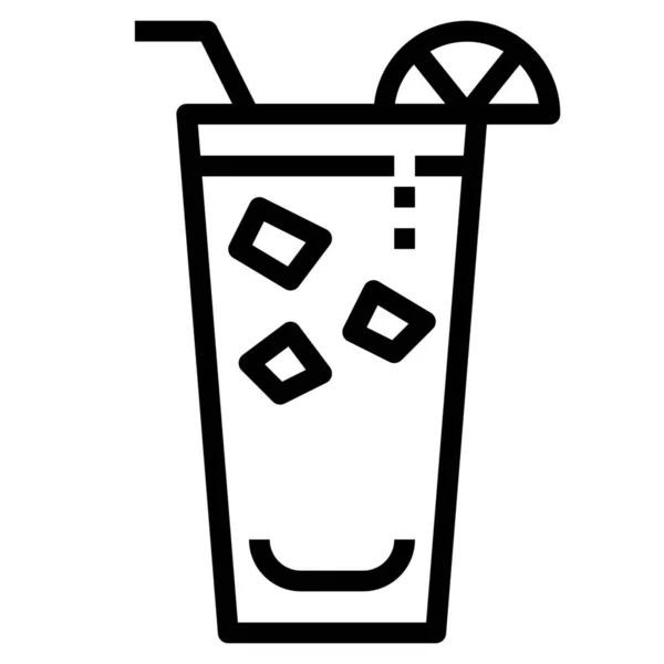 Beverage Cocktail Collin Icon Outline Style — Stock Vector