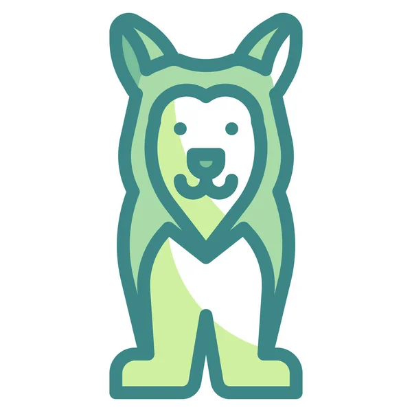 Ζώα Σκυλί Husky Εικονίδιο Γεμάτο Στυλ Περίγραμμα — Διανυσματικό Αρχείο