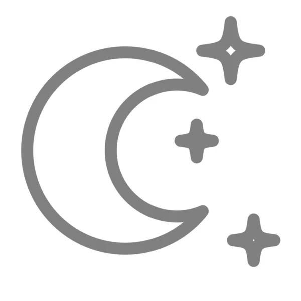 Landscape Moon Night Icon Outline Style — 스톡 벡터