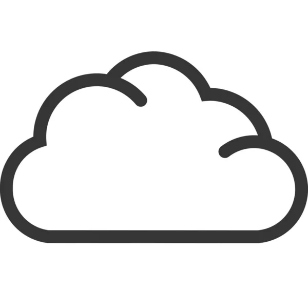 Cloud Computer Database Icoon Outline Stijl — Stockvector