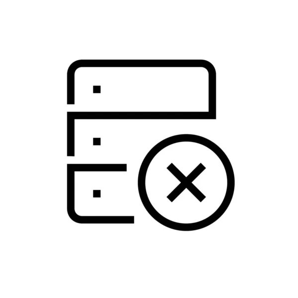 Cross Delete Office Icon Outline Stil — Stockvektor