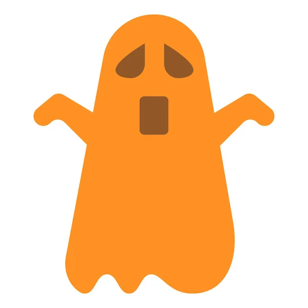 Fantasma Halloween Orrore Icona Stile Piatto — Vettoriale Stock