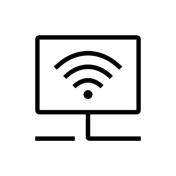 Connexion Réseau Wifi Icône Dans Style Outline — Image vectorielle