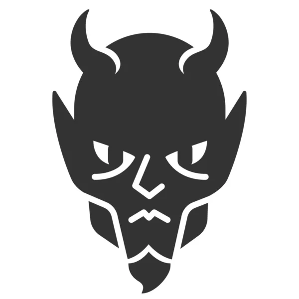 Демон Дьявол Злой Икона Твердом Стиле — стоковый вектор