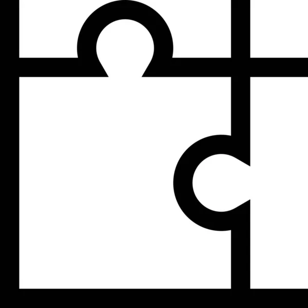 Puzzleteil Quadratisches Symbol Outline Stil — Stockvektor