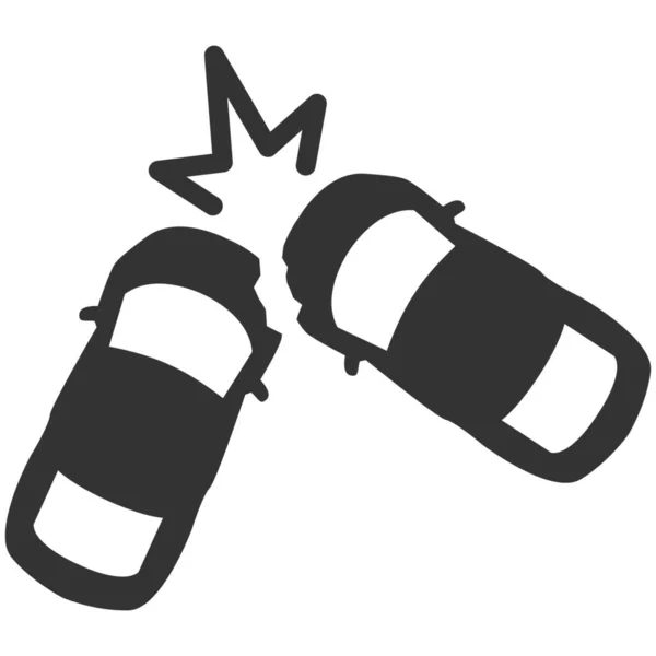Accident Butt Car Crash Icon Solid Style — Vetor de Stock