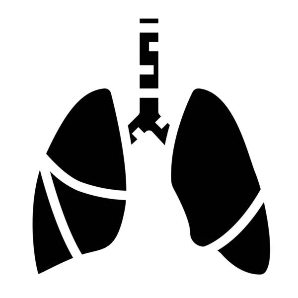 Astmatické Tělo Lidská Ikona Pevném Stylu — Stockový vektor