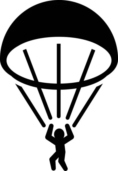 Icône Parachute Militaire Extrême Style Solide — Image vectorielle