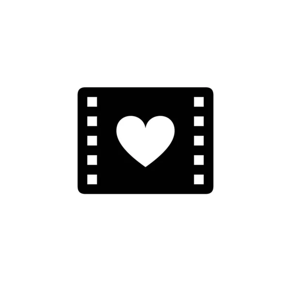 Film Romance Solid Icon Solid Style — Stock Vector