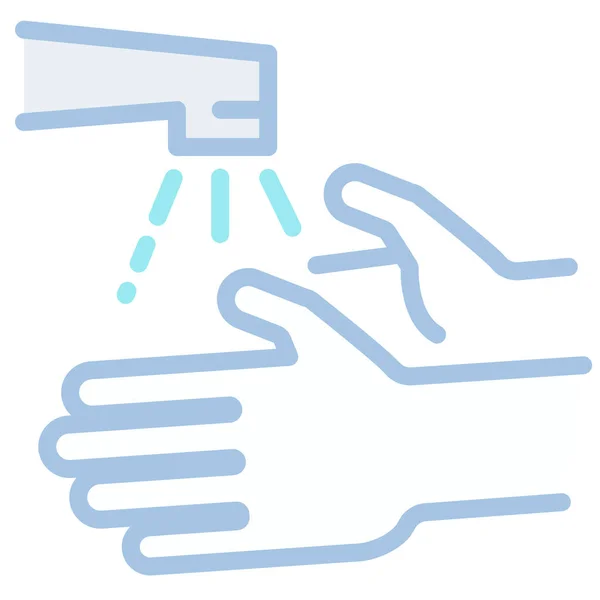 Καθαρίζοντας Χέρια Εικονίδιο Υγιεινής Στυλ Περίγραμμα — Διανυσματικό Αρχείο