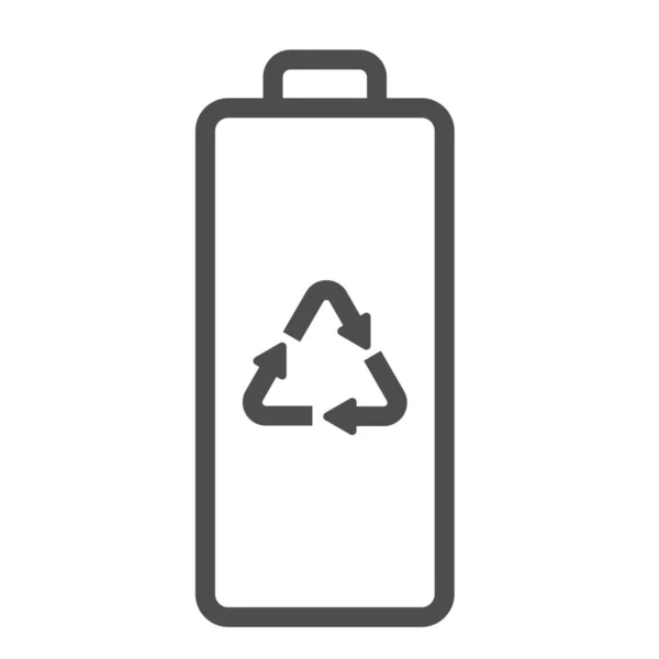 Batterij Eco Opladen Pictogram Outline Stijl — Stockvector