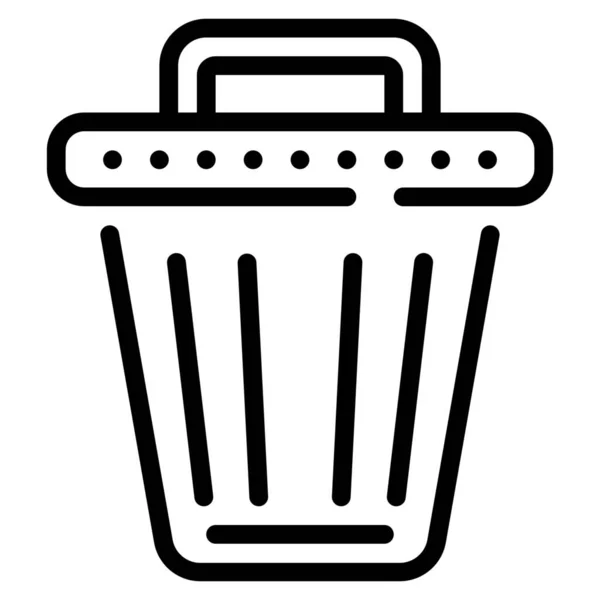 Basket Bin Can Icon Outline Style — Stock Vector