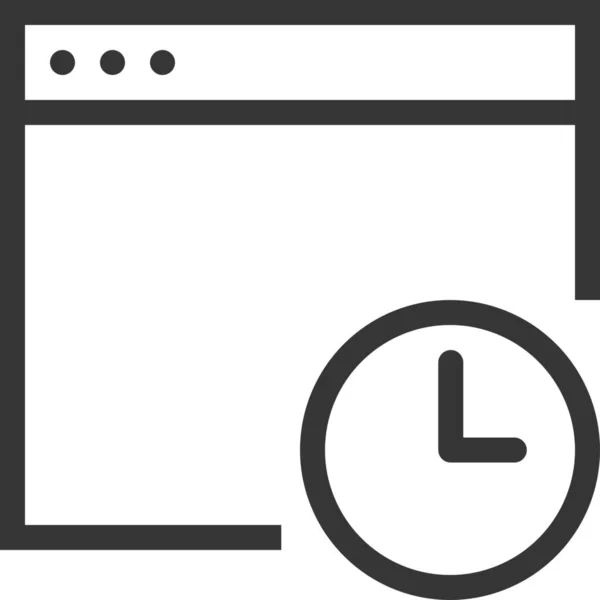 Browser Clock Computer Icon Outline Style — 스톡 벡터