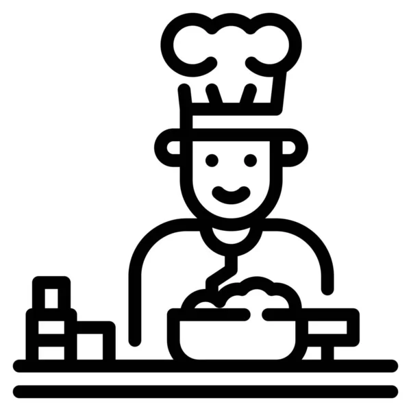 Chef Cocina Icono Cocina — Vector de stock