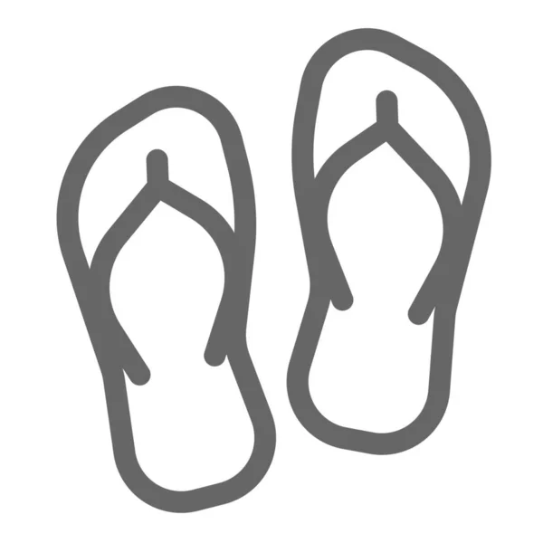 Flip Ikon Flop Flop Flip Dalam Gaya Outline - Stok Vektor