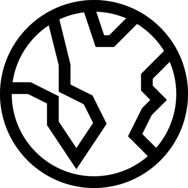 Earth Globus Gps Symbol Outline Stil — Stockvektor