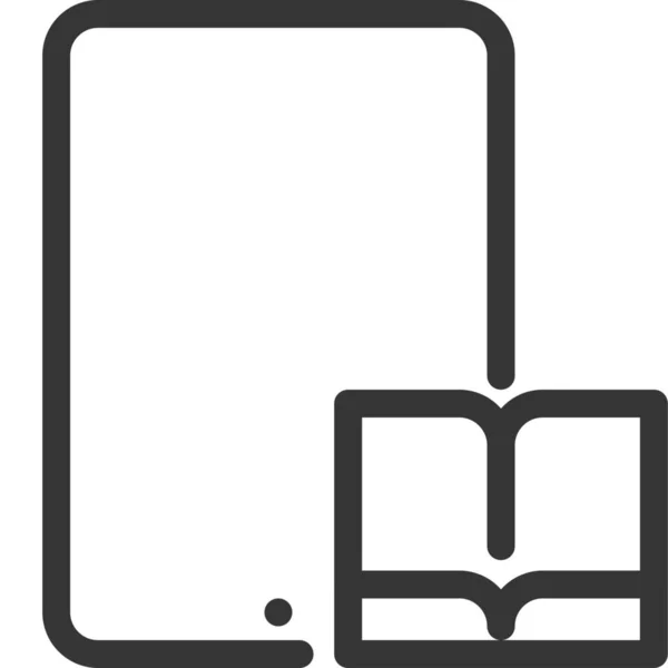 Livre Ebook Icône Mobile Dans Style Outline — Image vectorielle