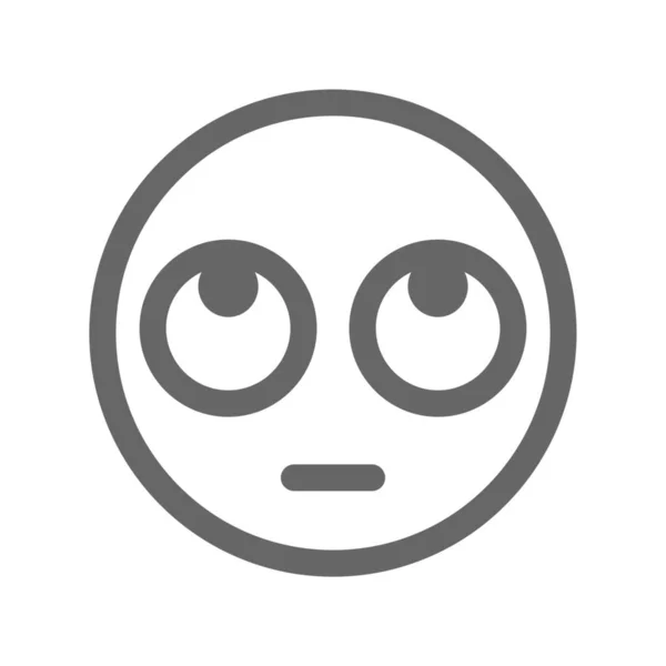 Ikona Emotivních Očí Emoji Stylu Osnovy — Stockový vektor