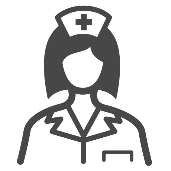 Δουλειά Ιατρική Νοσοκόμα Εικονίδιο Στερεό Στυλ — Διανυσματικό Αρχείο
