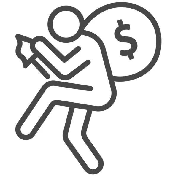 Bandit Burglar Crime Icon Outline Style — Stock Vector