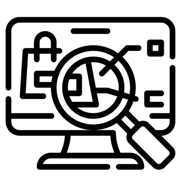 Loupe Buscar Icono Estilo Esquema — Archivo Imágenes Vectoriales