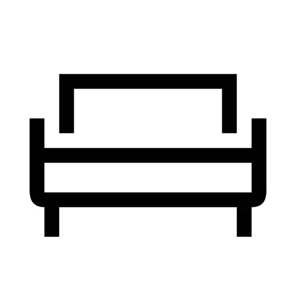 Κρεβάτι Σπίτι Εικονίδιο Καναπέ Στυλ Περίγραμμα — Διανυσματικό Αρχείο