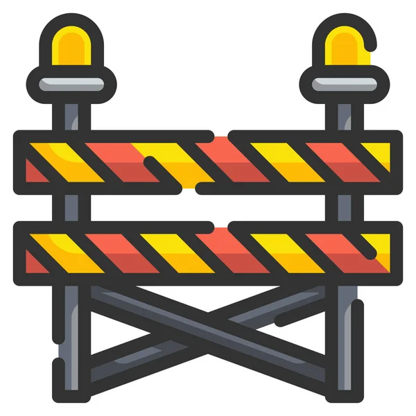 Barricade Barrier Caution Icon Filled Outline Style — Stock Vector