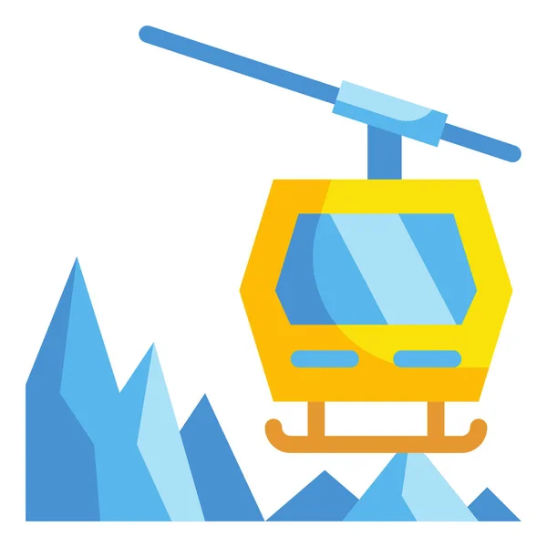 Cabin Cable Car Icon Flat Style — Stock Vector