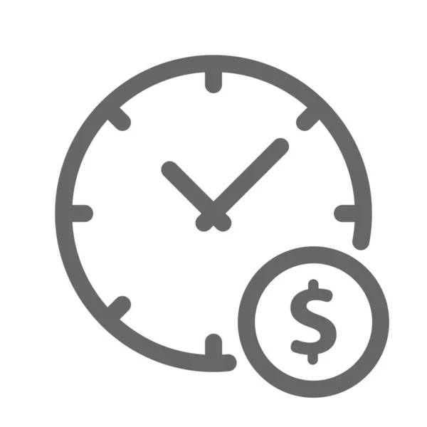 Relógio Dólar Ícone Dinheiro Categoria Sinais Símbolos — Vetor de Stock