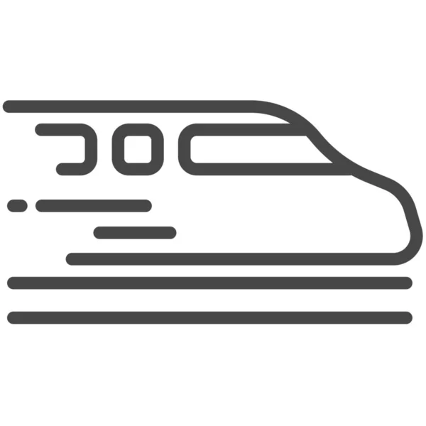 Куля Поїзд Високої Швидкості Значок Японії Стилі Контур — стоковий вектор