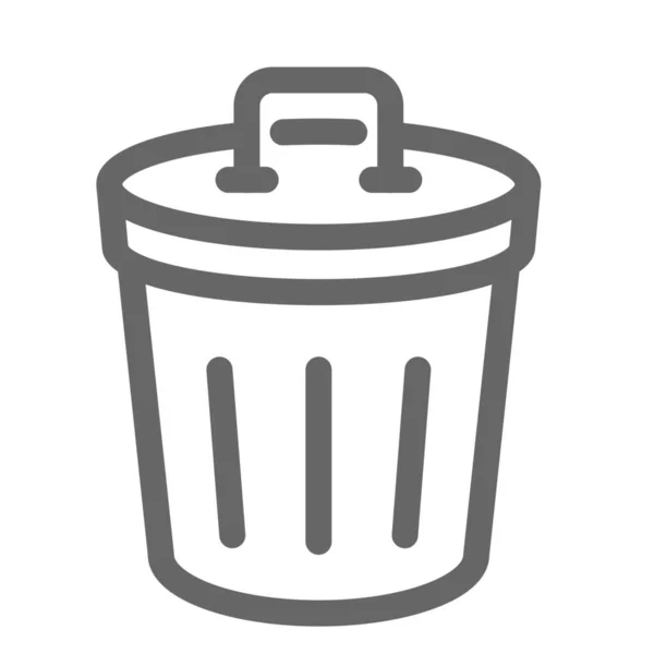 轮廓式的垃圾箱清洁图标 — 图库矢量图片