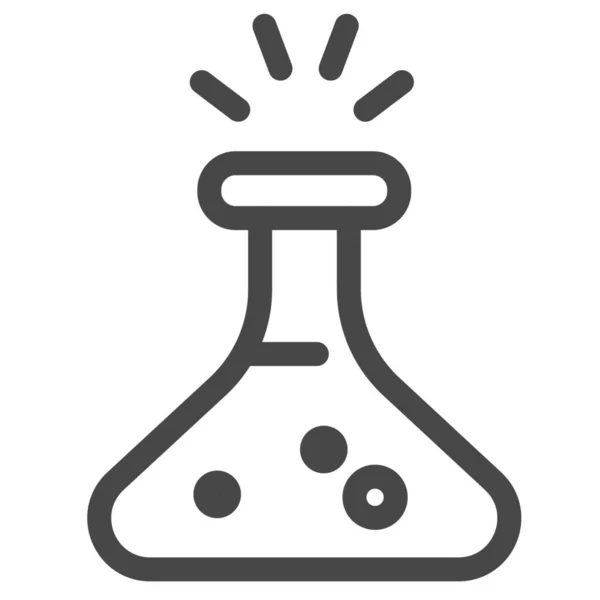 Ikona Chemii Chemicznej Kolby Stylu Zarysu — Wektor stockowy