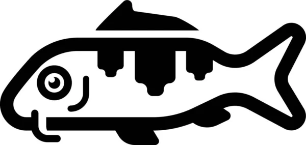 Carpa Icono Pescado Lujo Estilo Sólido — Vector de stock