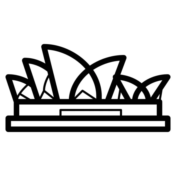 Ausztrál Ház Mérföldkő Ikon Körvonalazott Stílusban — Stock Vector