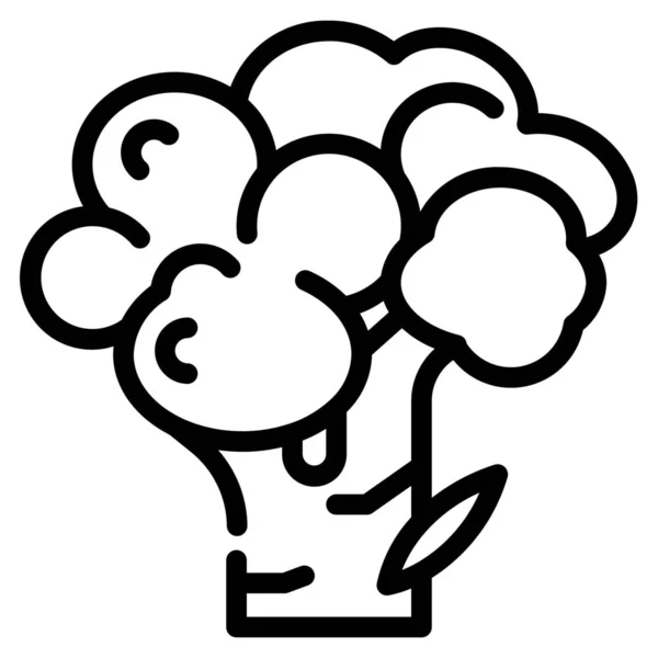 Brokoli Çiçeği Yemek Ikonu — Stok Vektör