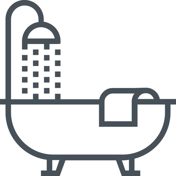 Μπάνιο Real Estate Ντους Εικονίδιο Στυλ Περίγραμμα — Διανυσματικό Αρχείο