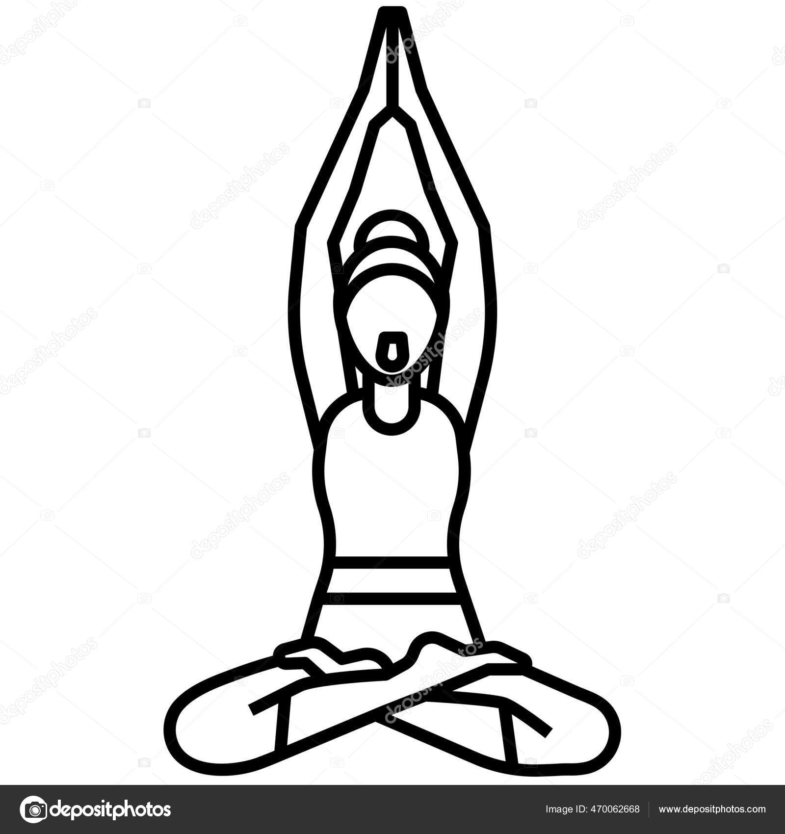 Yoga exercises poses in outline style 1226316 Vector Art at Vecteezy