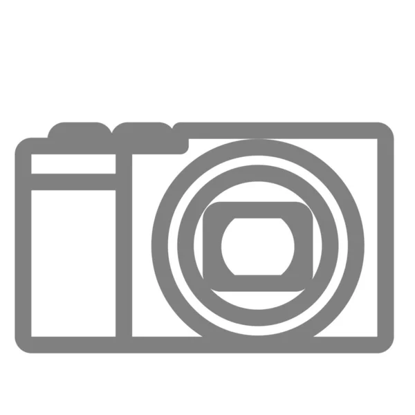 Icône Lentille Interchangeable Caméra Dans Style Outline — Image vectorielle
