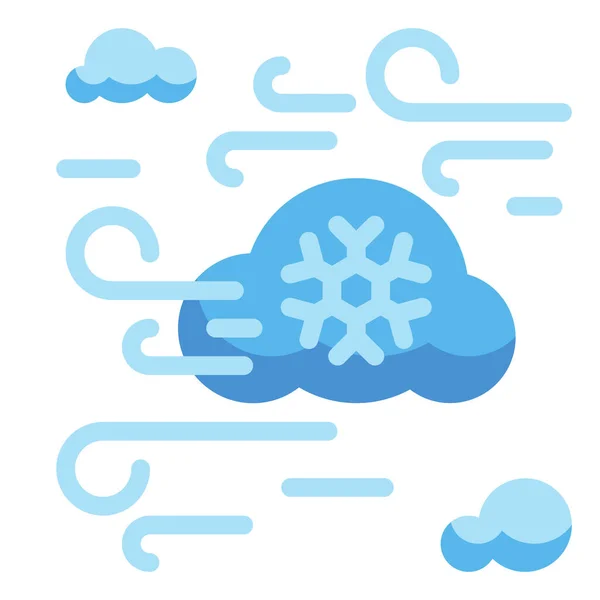 Icono Frío Clima Nieve Estilo Plano — Vector de stock