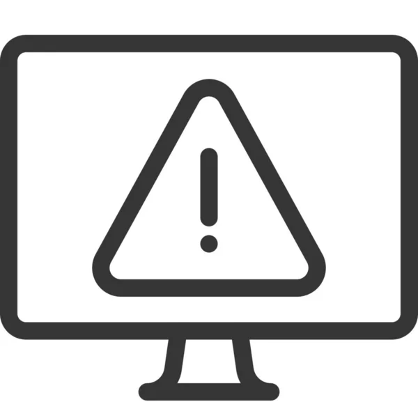 Иконка Восклицательного Знака Компьютерной Ошибки Стиле Outline — стоковый вектор