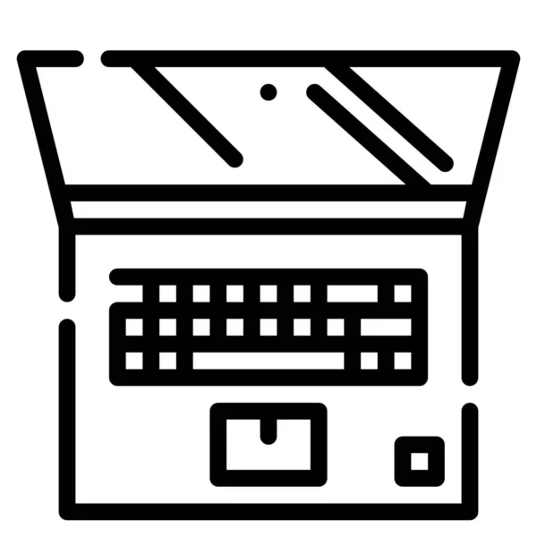 Ikona Laptopa Sprzętu Komputerowego Stylu Zarysu — Wektor stockowy