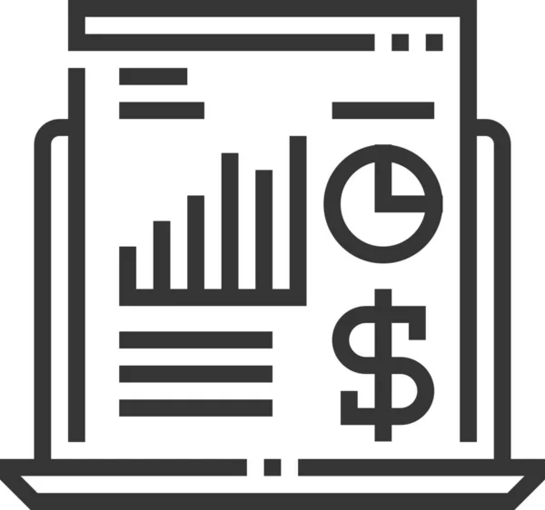 Calculadora Ganancias Icono Facturación Estilo Esquema — Vector de stock